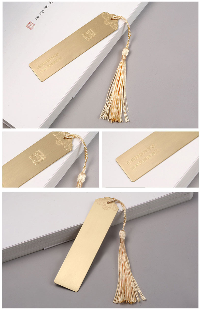 黄铜书签定制 公司活动聚会纪念品 办公学习创意腐蚀金属书签定做