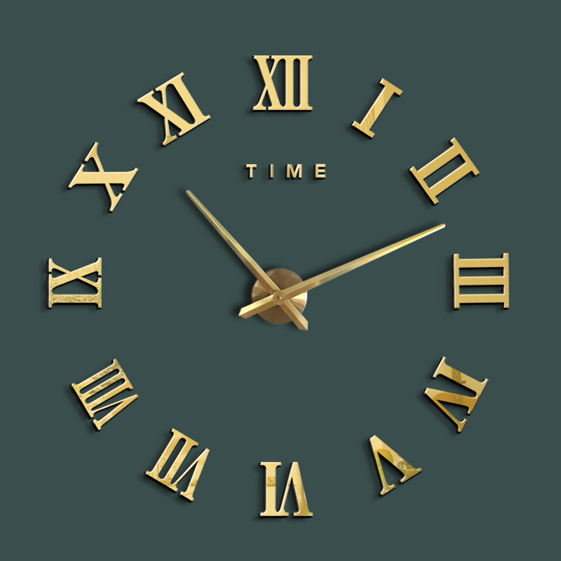 跨境亚马逊爆款亚克力挂钟 罗马数字diy个性clock 创意装饰钟表