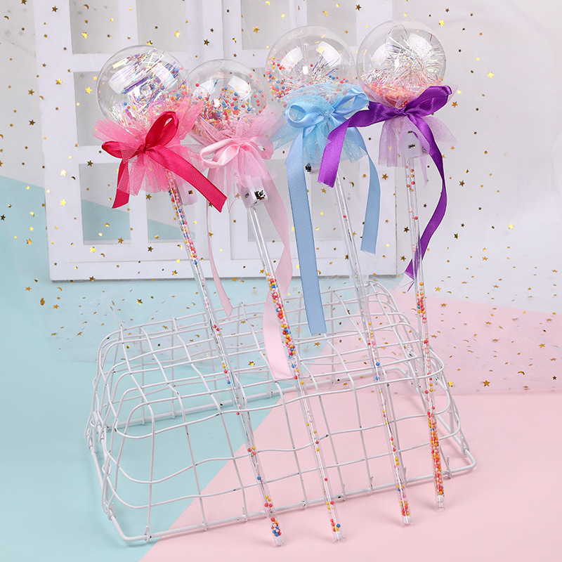 网红现货不发光透明波波球魔法棒儿童仙女棒玩具气球夜市地摊地推