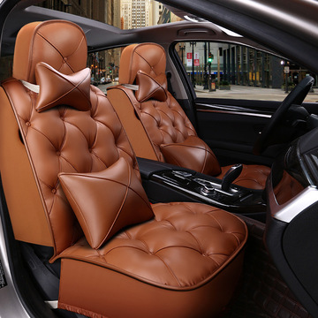 新款全包全皮菱形汽车坐垫新朗逸宝来速腾探岳帕萨特途观捷达