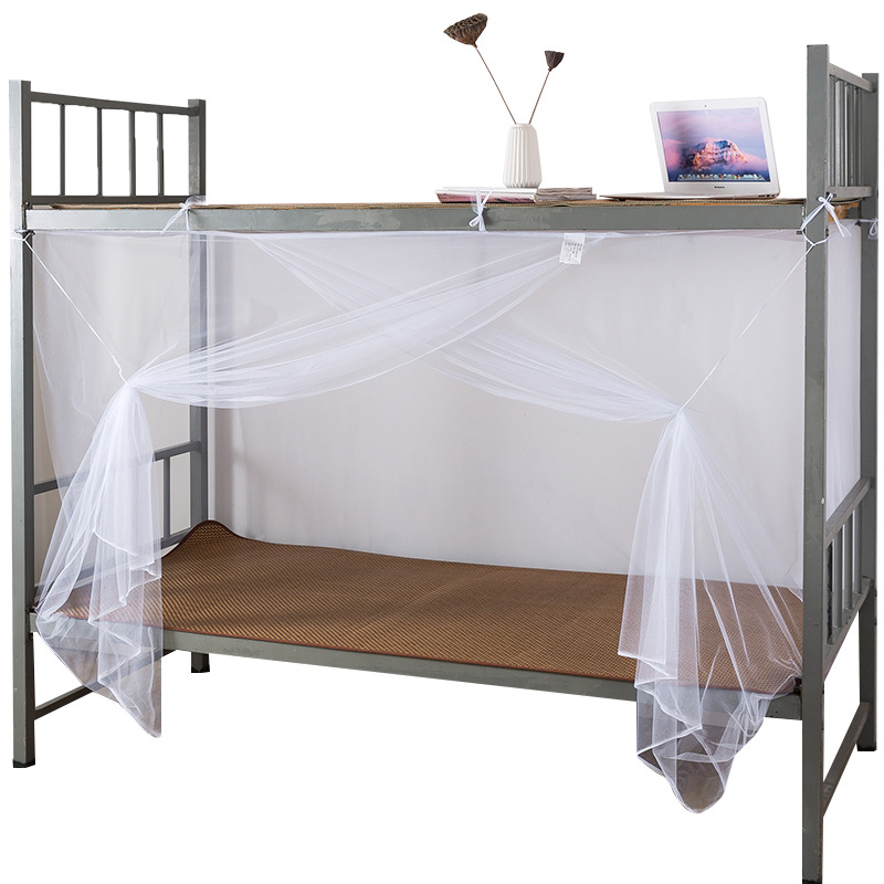 Dormitory Mosquito Nets Upper and Lower Bunk Bed Student Mosquito Net Simple Installation-Free Single Door Square Top Mosquito Net Factory Wholesale