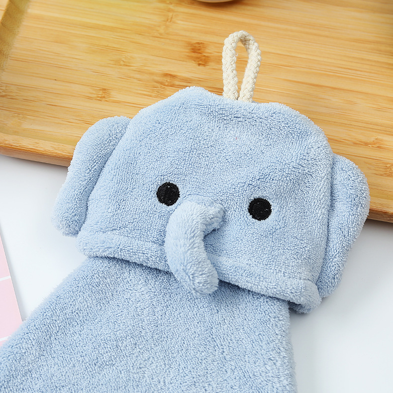 Coral Fleece Cartoon Cute Animal Hand Towel Soft Multi-Purpose Hand Towel Household Kitchen Bathroom Absorbent Towel