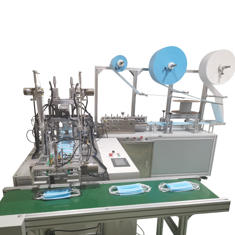 一次性口罩伺服控制全自动一拖一口罩机超平面超声波口罩生产设备