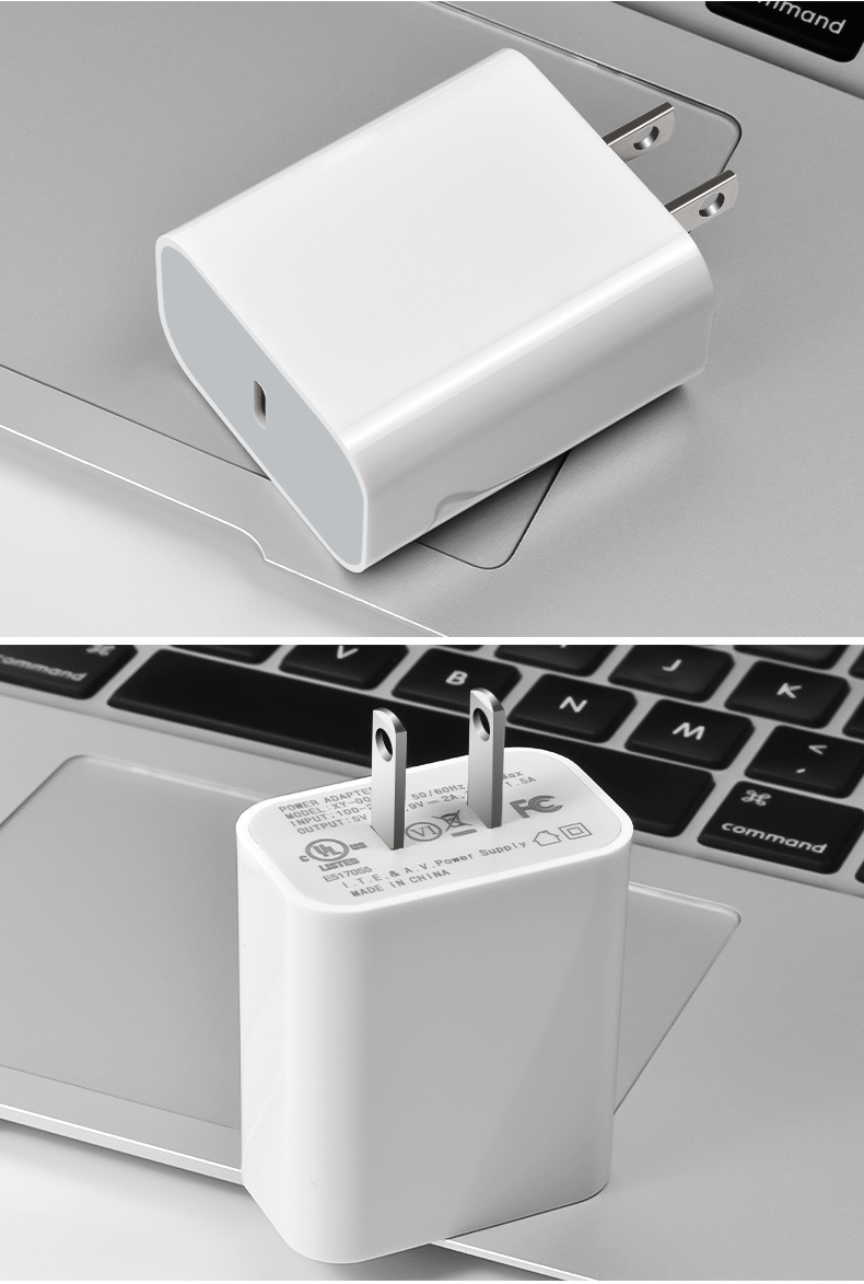 厂家直销ul认证pd充电器 18w美规充电头 适用于苹果12手机快充