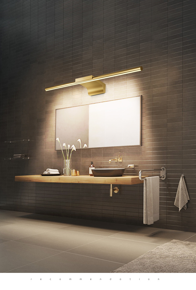 北欧镜前灯全铜卫生间浴室镜柜专用壁灯现代简约led化妆台镜子灯