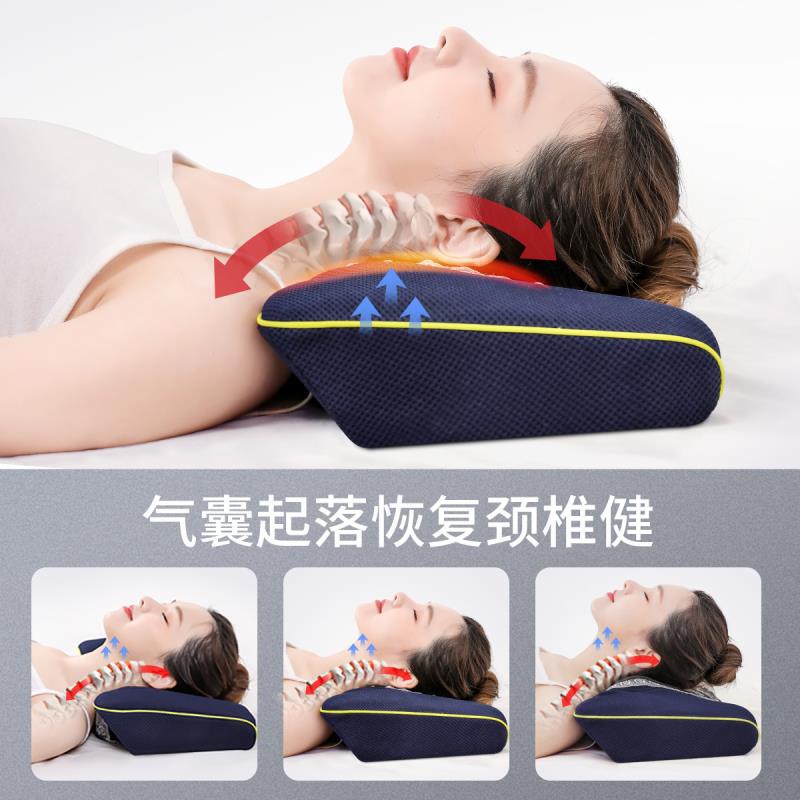 多功能护颈椎按摩器艾灸热敷振动气囊调节蓝牙音乐睡眠按摩枕