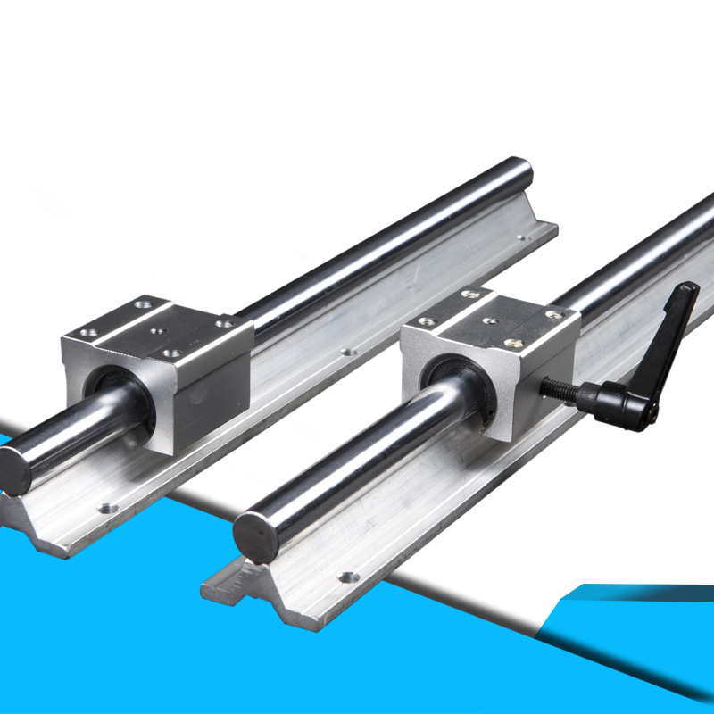 国产铝托sbr圆柱光轴直线导轨滑块轴承滑轨45#钢镀铬导向光杆硬轴