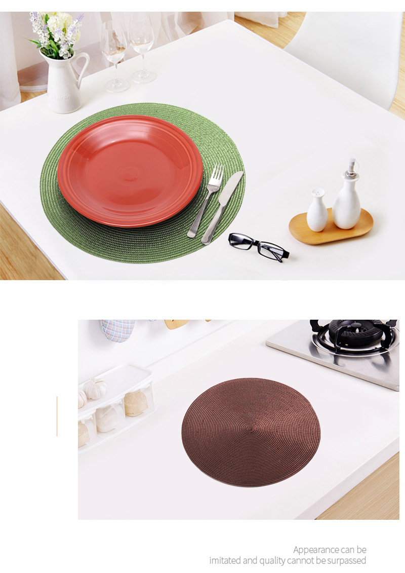 圆形pp餐垫 日韩风格家居餐桌用烘焙美食背景餐垫隔热垫盘垫