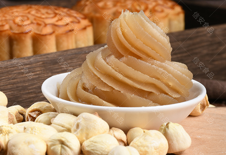 清香白莲蓉馅料冰皮月饼点心馅 传统广式莲蓉馅月饼馅料现货供应
