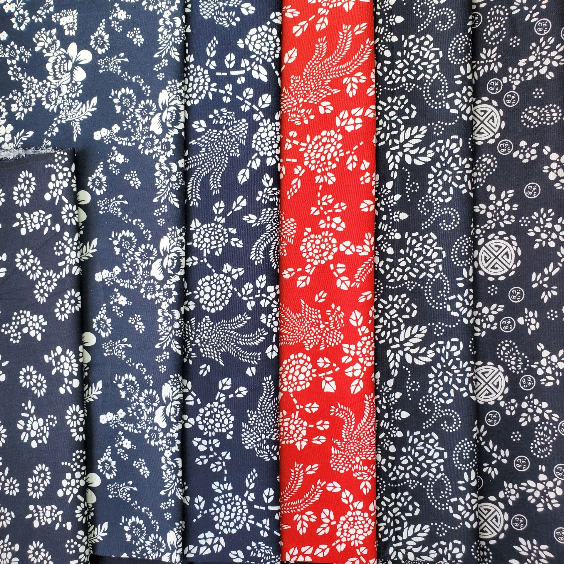 棉乌镇蓝印花布 蓝花青花服装布 中国民族风农家乐桌布窗帘面料