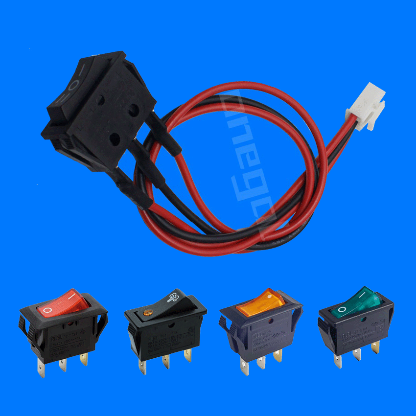 6*17*30三脚三档开关三脚二档带灯开关二脚二档开关船形开关