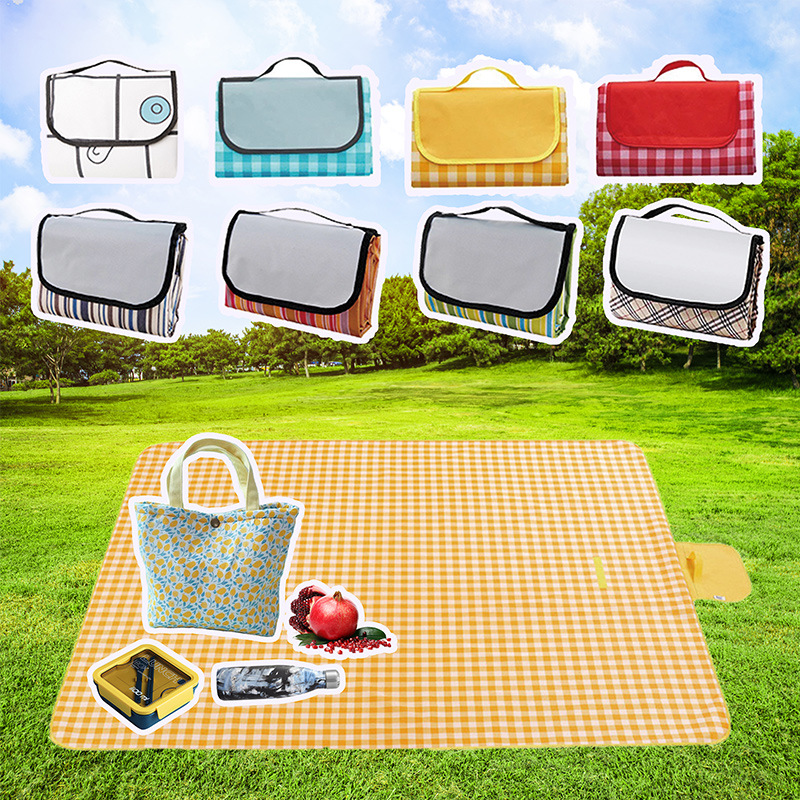 户外格子布野餐垫公园烧烤赏花垫 ins防水防潮地垫折叠垫