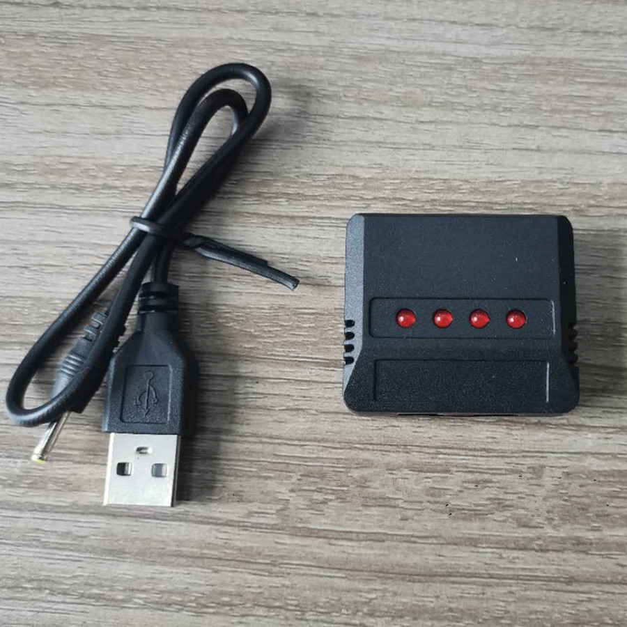 配件37v锂电池遥控飞机一充四多充usb遥控飞机充电器