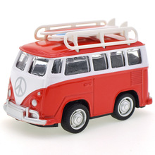 新款车模型巴士合金车 仿真汽车公交巴士车盒装赠品摆件儿童玩具