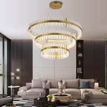 后现代北欧吊灯个性创意艺术环形灯具设计师卧室客厅轻奢水晶灯