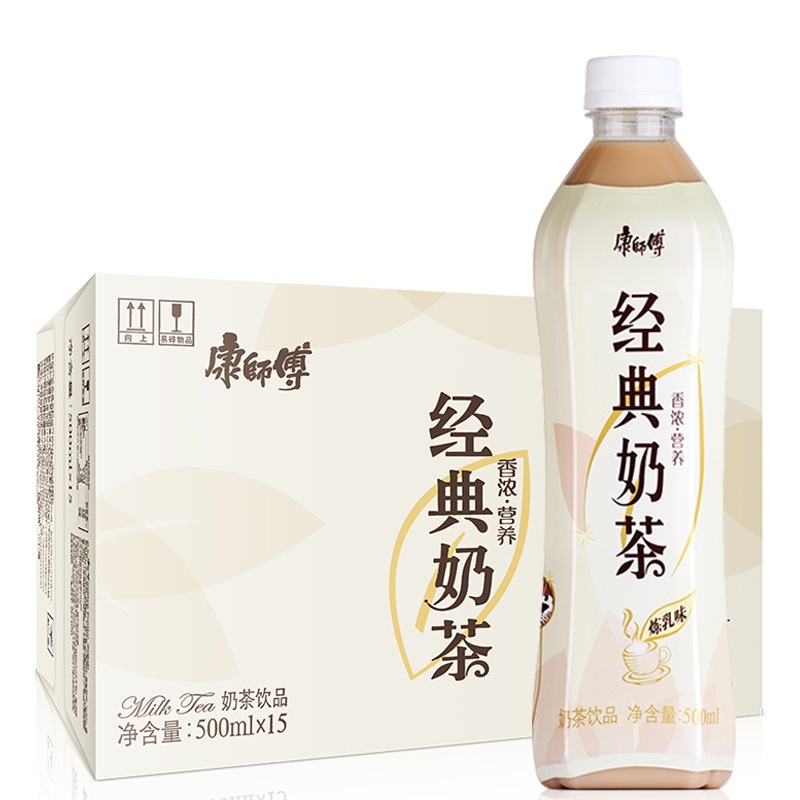 康师傅 奶茶 500克x15瓶整箱 芝士奶茶 香浓炼乳