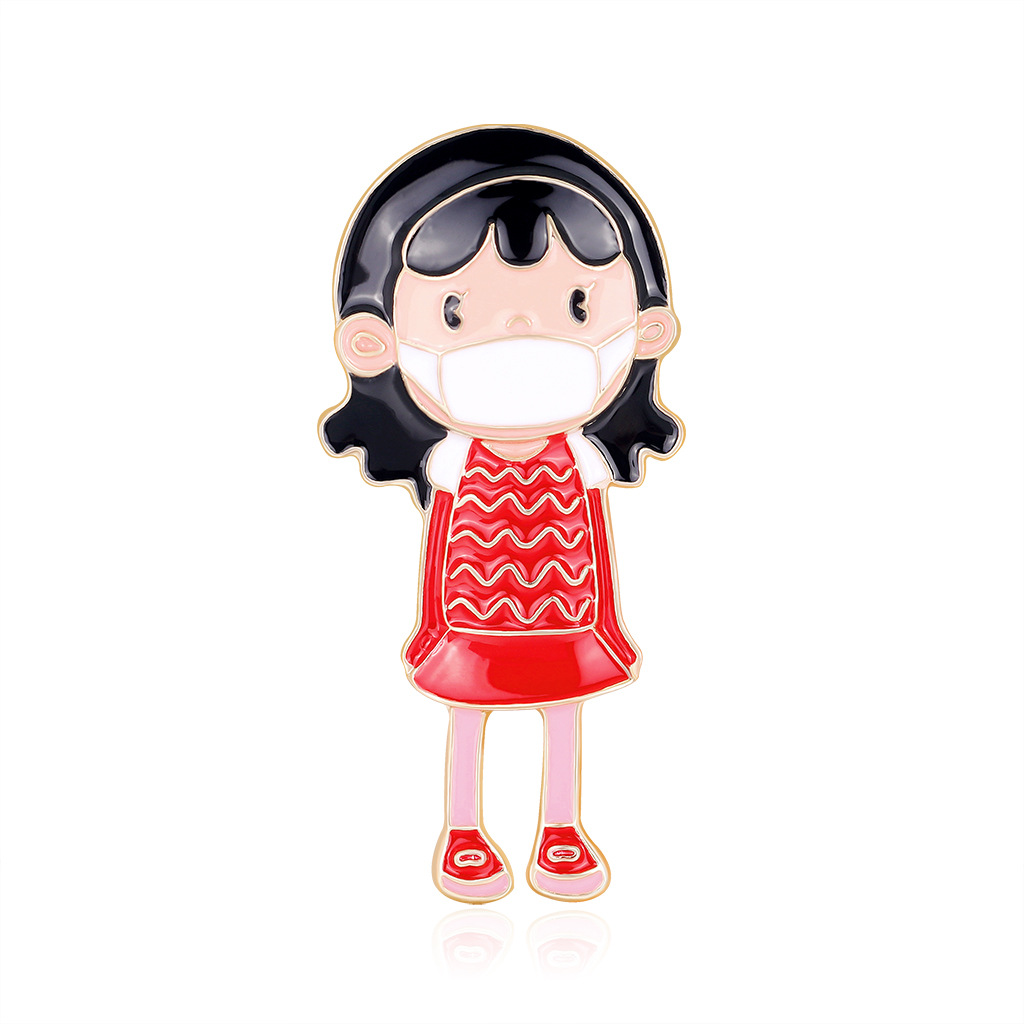 厂家直销 时尚个性卡通滴油胸针 百搭口罩女孩胸花别针 现货批发