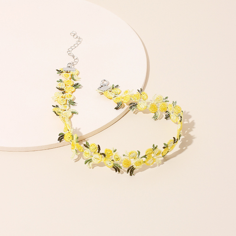 超仙气质蕾丝花朵颈带项链 ins少女系花边颈链choker短款锁骨链女