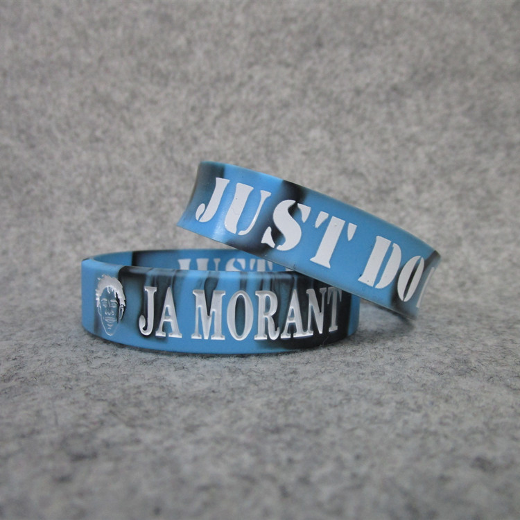 灰熊队12号莫兰特 头像加宽款混色熔岩手环 硅胶运动腕带球迷饰品