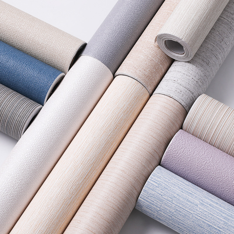 跨境代发 加厚环保无味纯色pvc墙纸自粘防水卧室衣柜橱柜翻新贴纸