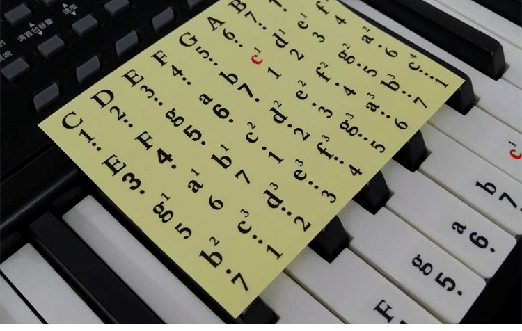电子琴键盘贴 61键音符贴纸54键49键通用琴贴 键盘简谱音符键位贴