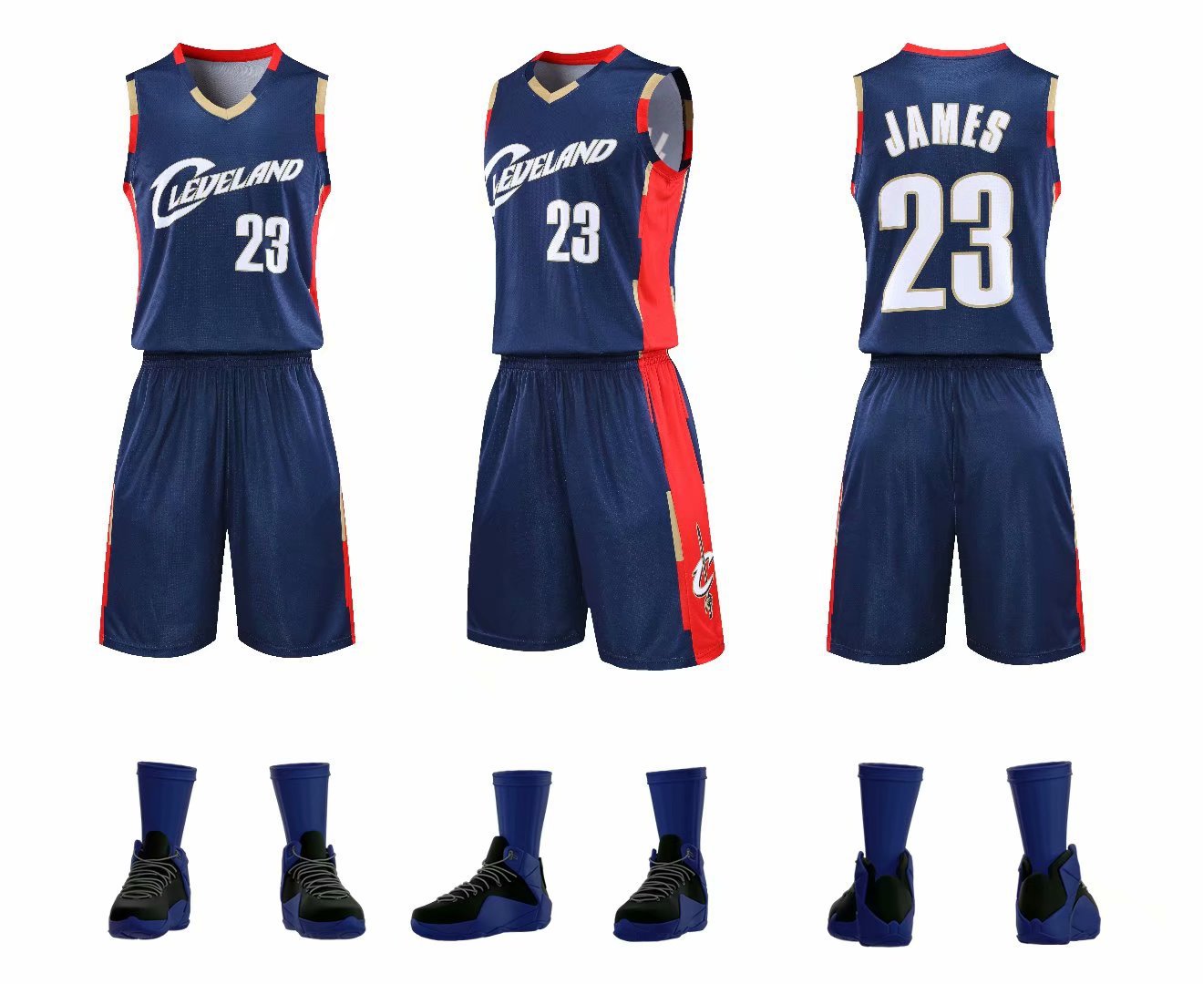 球衣批发复古骑士队小皇帝23号詹姆斯篮球球衣james全身印数码印