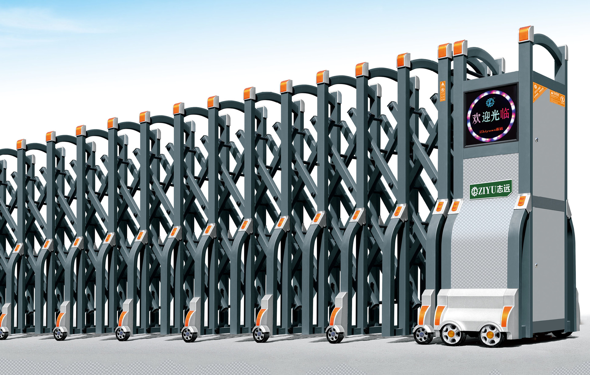 抗风伸缩门电动门铝合金伸缩门 电动伸缩门厂家定制批发