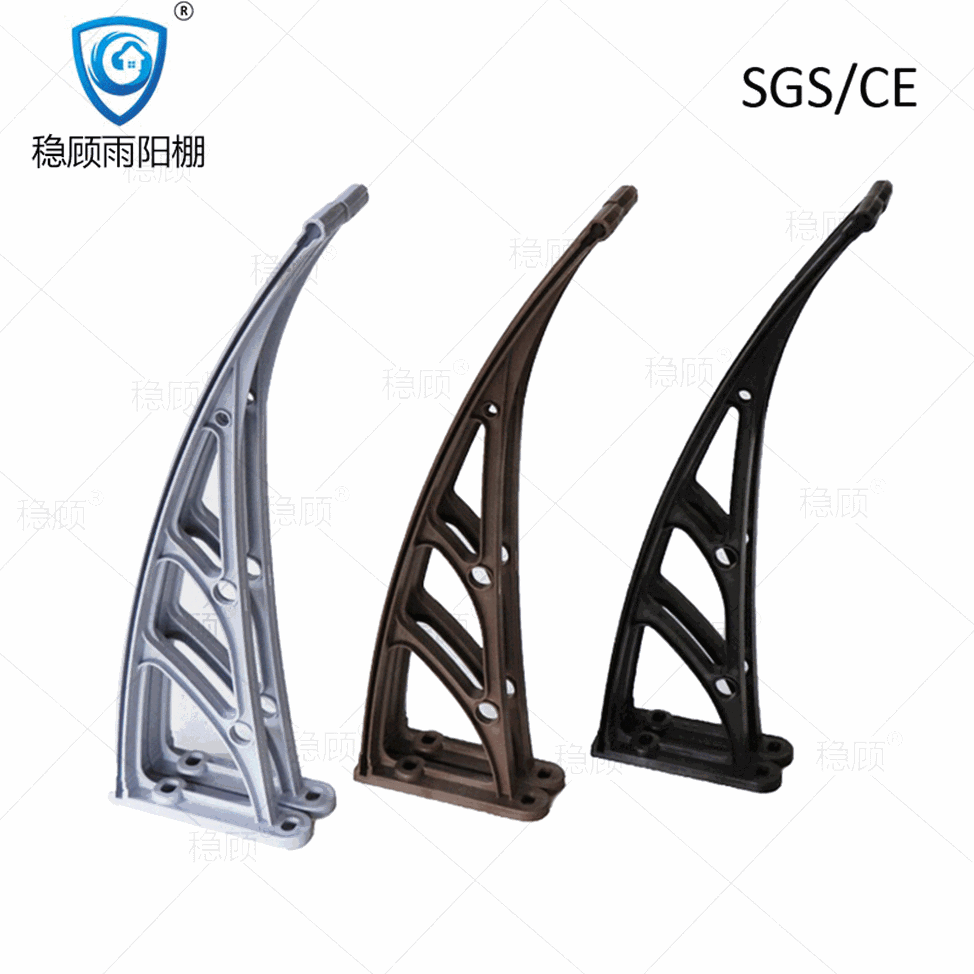 阳蓬支架耐寒塑钢料雨篷支架抗老化防晒耐寒雨棚支架厂家批发直供