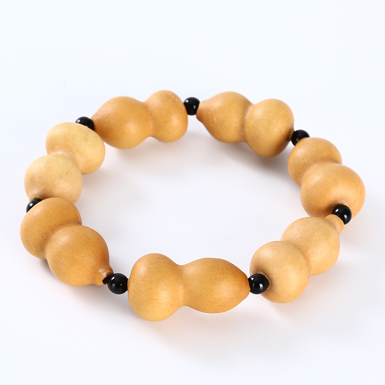 牛骨镶嵌葫芦手串手链 手工男女念珠佛珠红檀木镶口手串批发