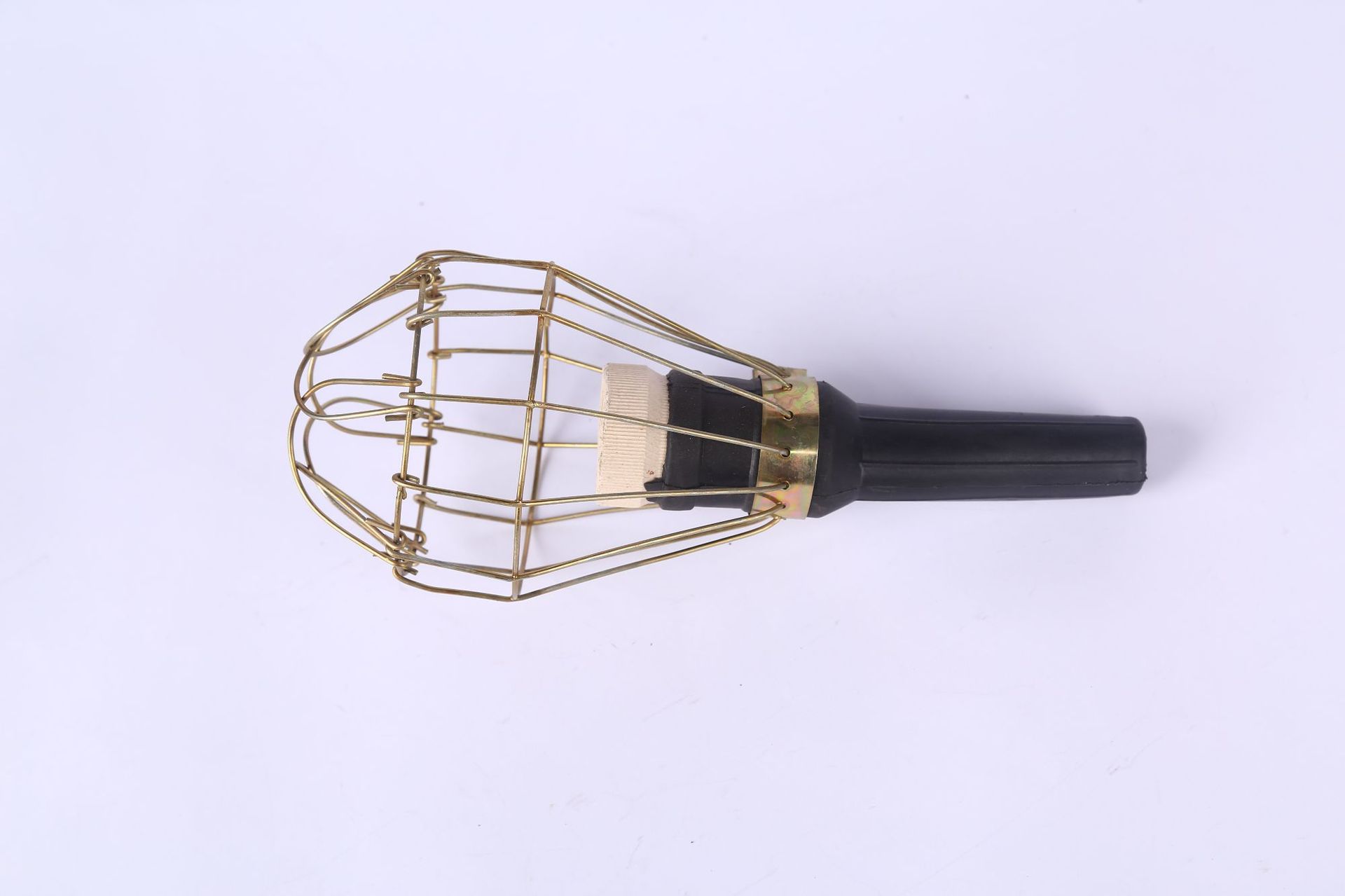 照明橡皮灯 手柄灯工作移动灯行灯灯罩检修灯黑色手提灯铁网