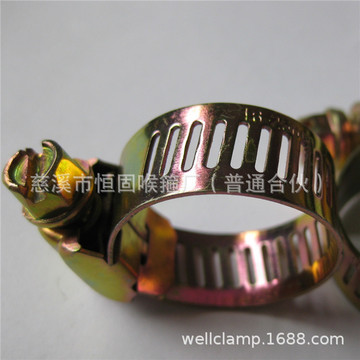 台湾式铁镀锌喉箍16-25 1寸水管卡子 彩锌圈卡扣喉扣慈溪恒固喉箍