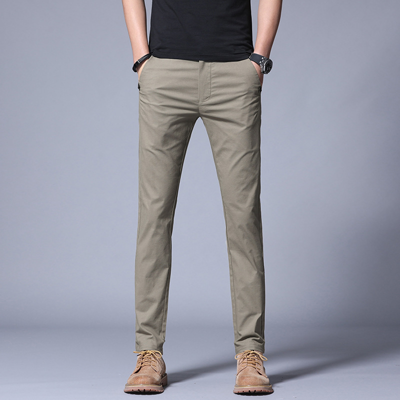 春季新款休闲裤男修身青年时尚男裤百搭直筒弹力男装潮流长裤1047