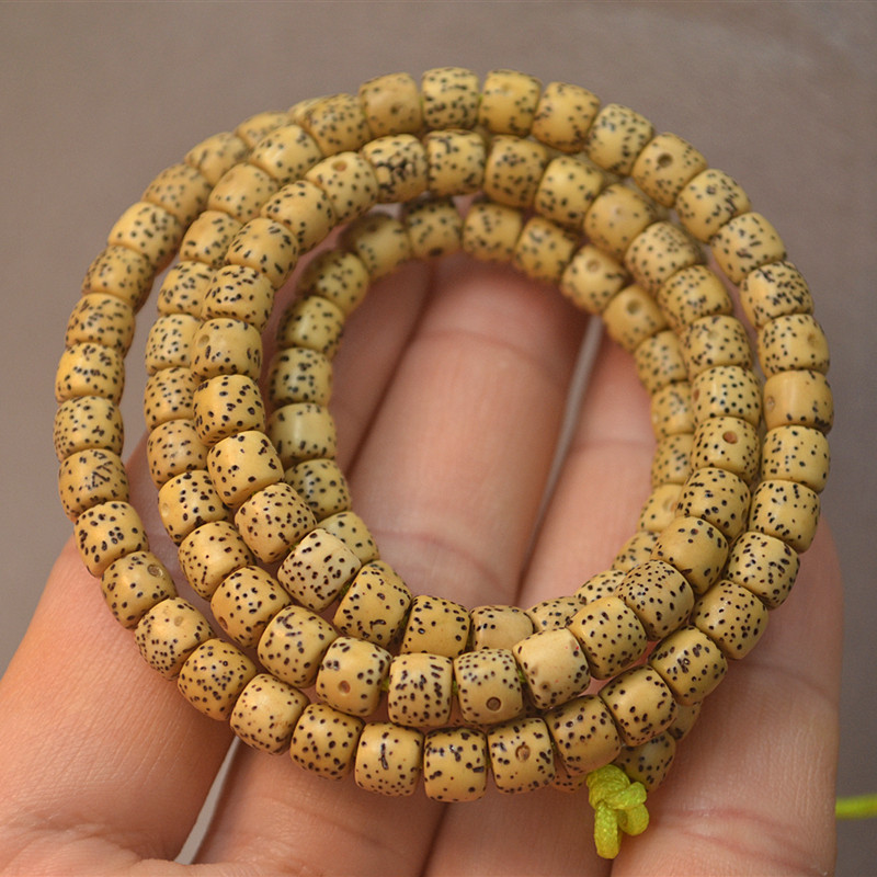 新春工艺6/7mm直切桶珠108颗原生态黄金籽星月菩提念珠 居士佛珠