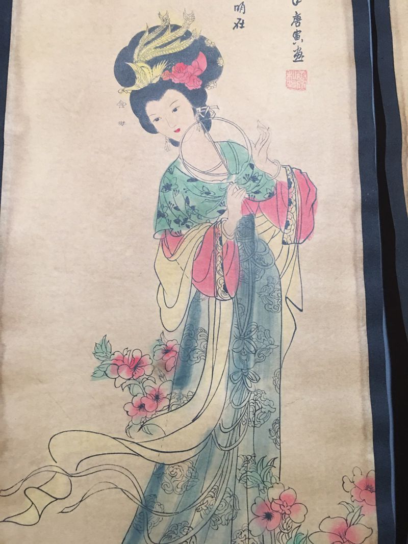 仿古字画批发 中堂画 居家装饰画 礼品 四条屏国画 唐寅四大美女