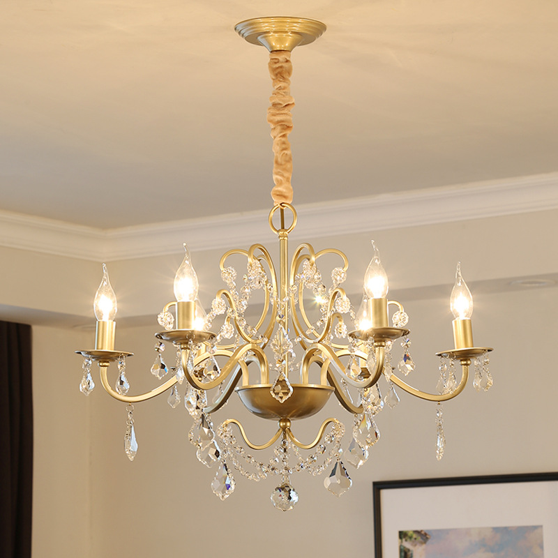 American Style Chandelier Crystal Lamps Lamp in the Living Room Bedroom Dining Room Simple Modern Home Creative Personality European Style Chandelier