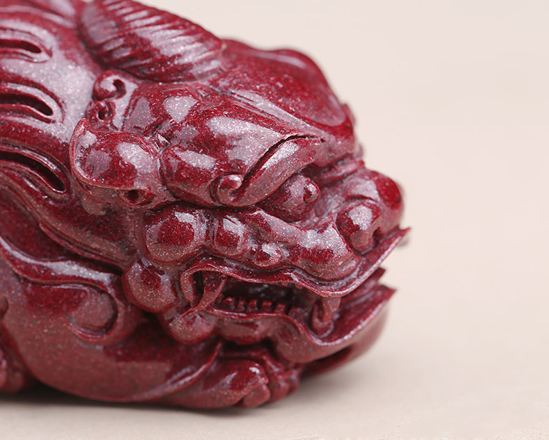 一件代发天然原矿朱砂大貔貅吊坠摆件紫金砂手把件diy饰品配件