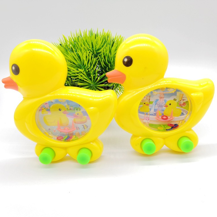 创意水中套圈游戏机 小黄鸭可爱造型掌中水游戏机 水中套圈圈玩具