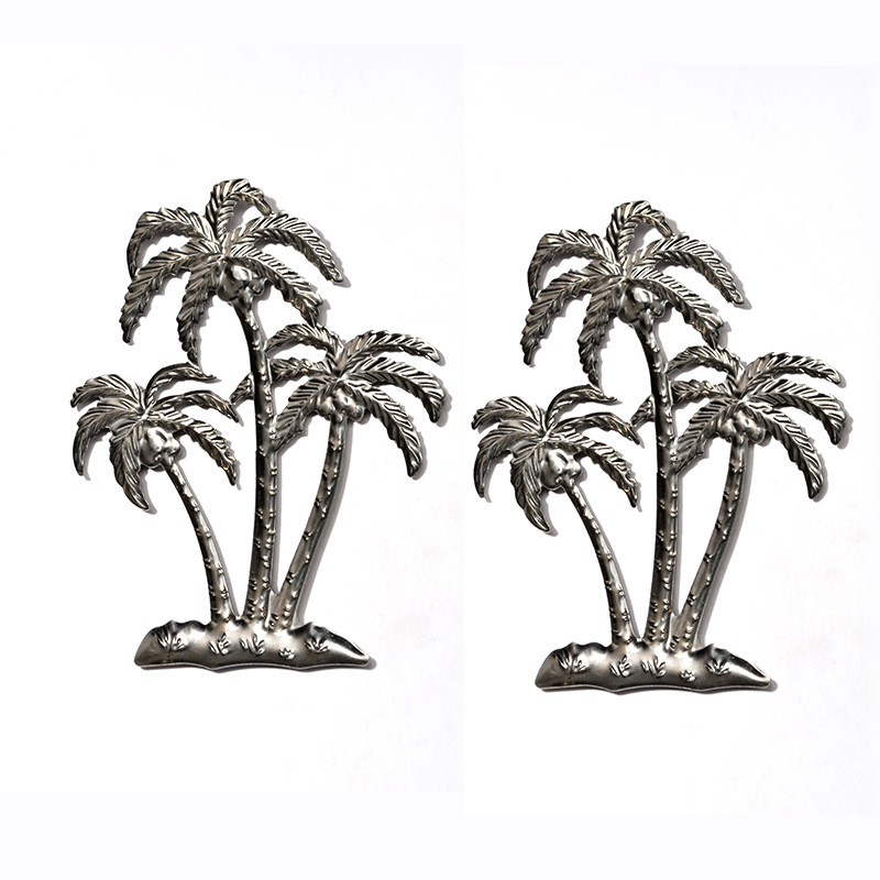 Cross-Border Metal Coconut Tree Stamping Leaves Flower Stand Bird Cage Decoration Wardrobe Iron Crafts Stamping Accessories