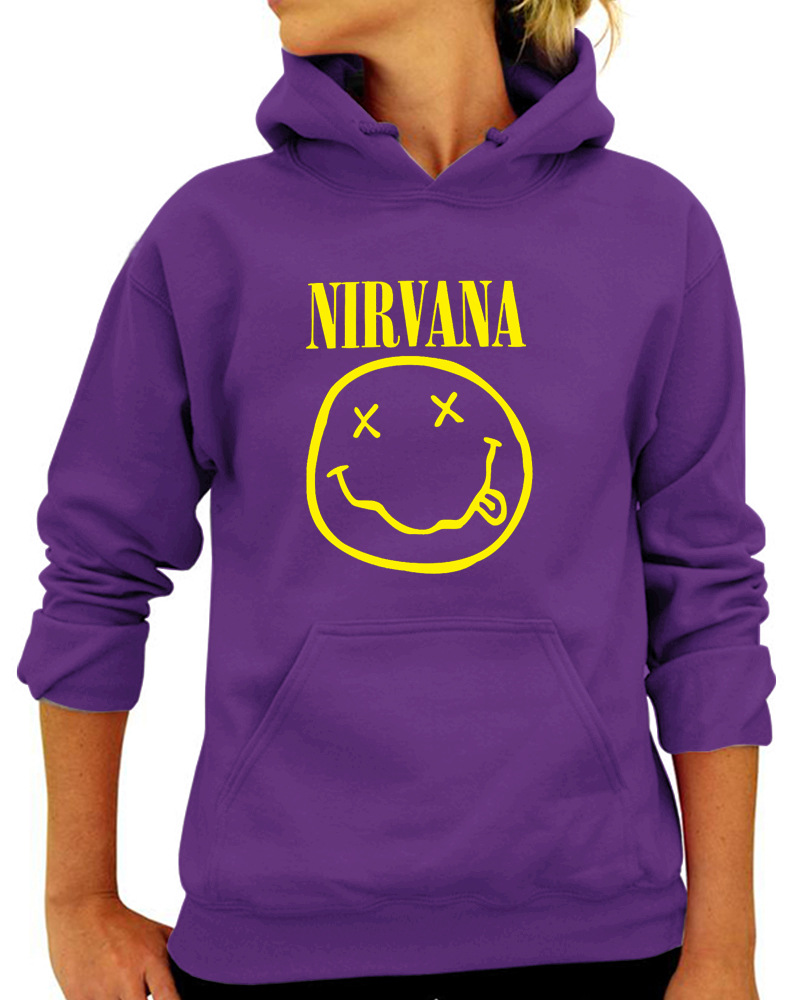 nirvana笑脸个性定制印花连帽卫衣欧美秋冬速卖通ebay/wish亚马逊