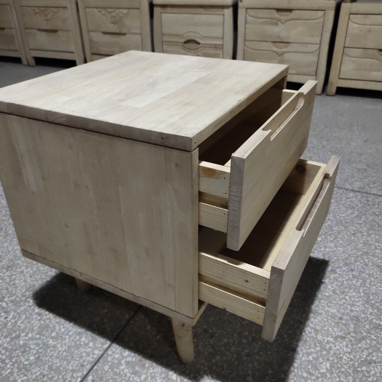 厂家直销北欧床头柜白茬现代床头柜白坯家具床头柜简约床头柜白胚