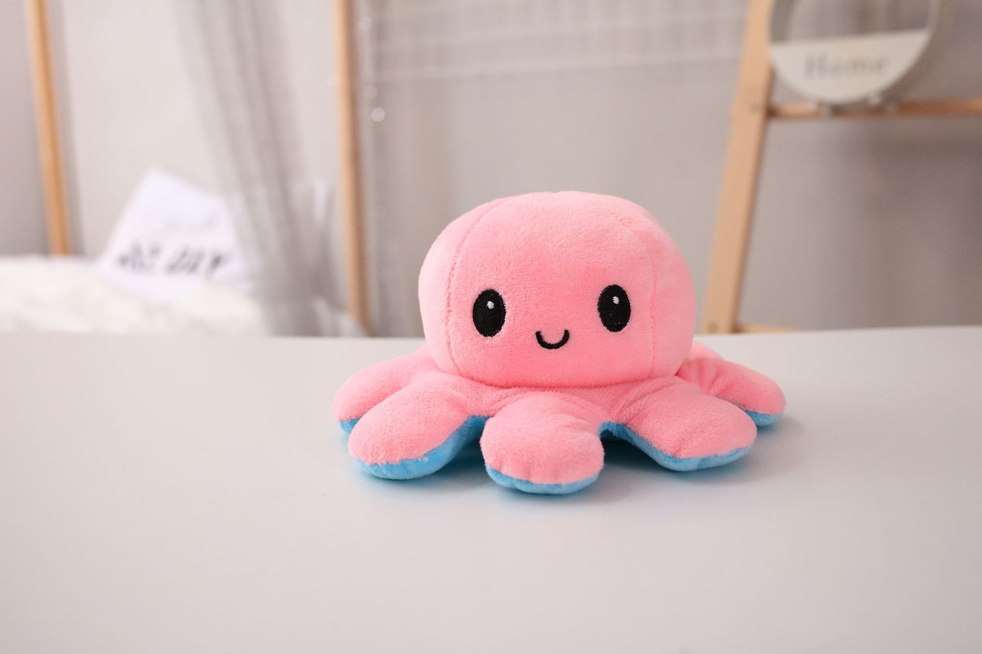 跨境热卖翻转章鱼 两面表情翻面八爪鱼 抖音小章鱼公仔毛绒玩具