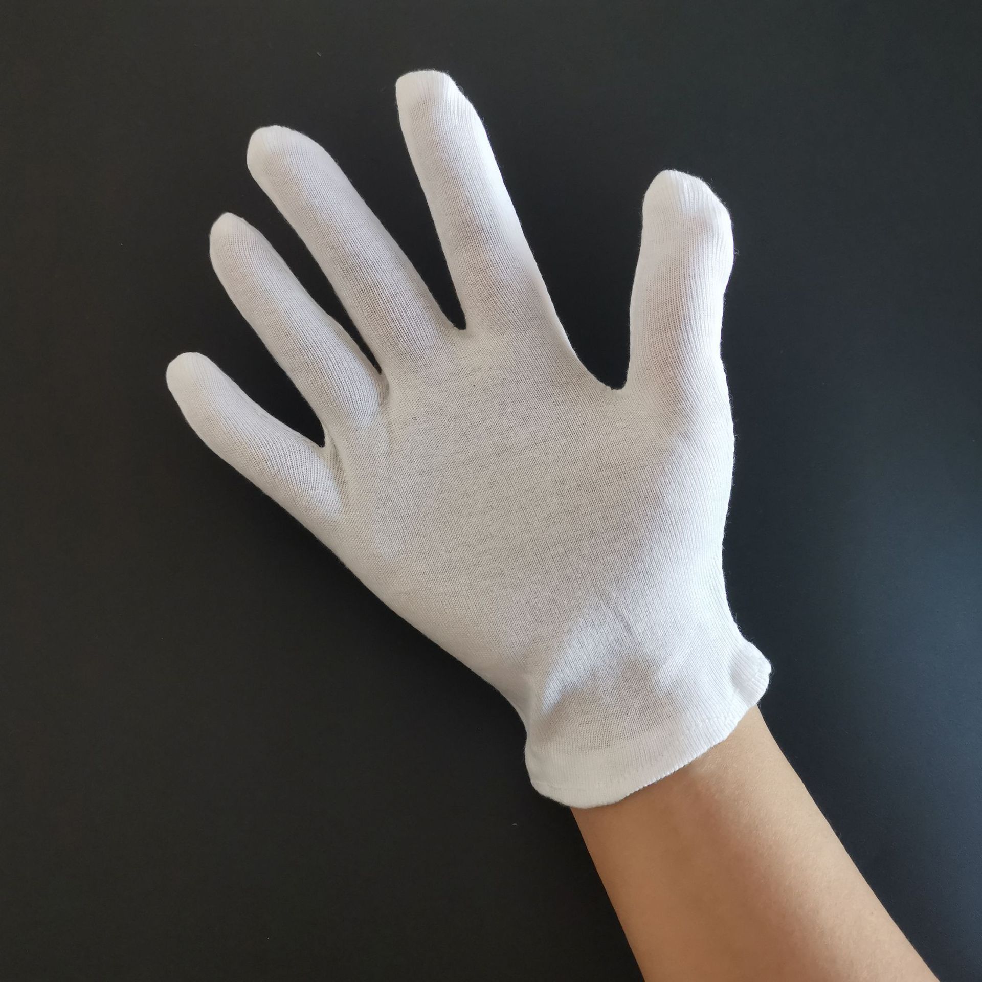 白色手套纯棉文玩加厚礼仪作业司机珠宝全棉布吸汗工作男女白手套