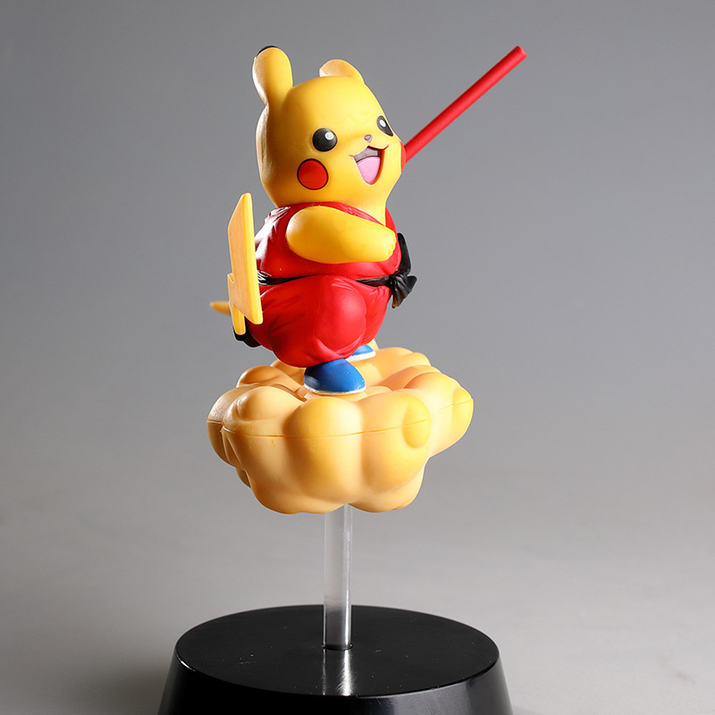 宠物小精灵 口袋妖怪 皮卡丘cos龙珠孙悟空 筋斗云盒装手办