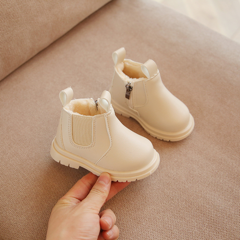 Winter Korean Style Baby Girl Fashion Short Boots Baby Fleece-lined Thickening Thermal Cotton Shoes 0-2 Years Old One Piece Dropshipping
