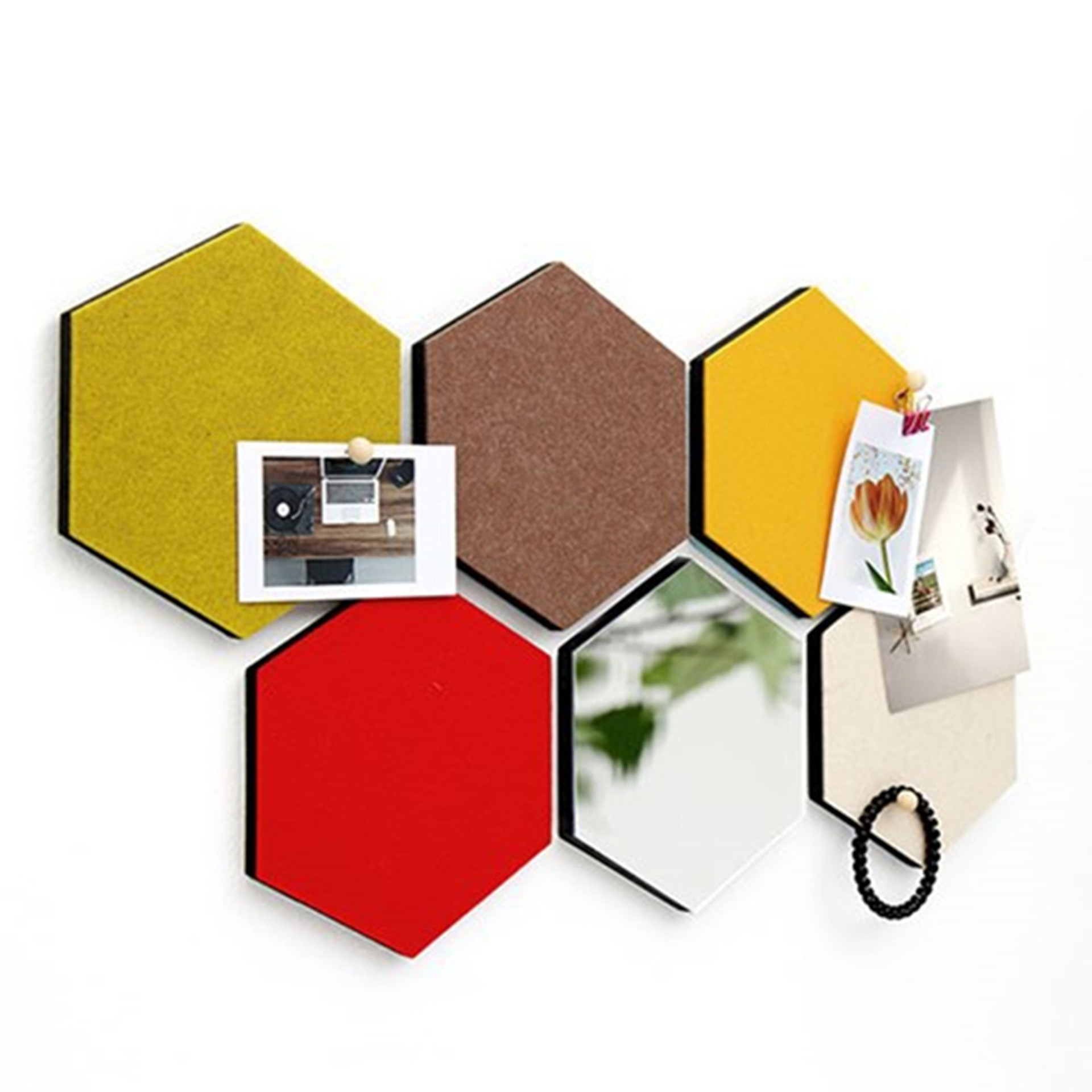 毛毡装饰六边形墙贴 彩色软木板 背景墙 毛毡幼儿园照片墙贴定制