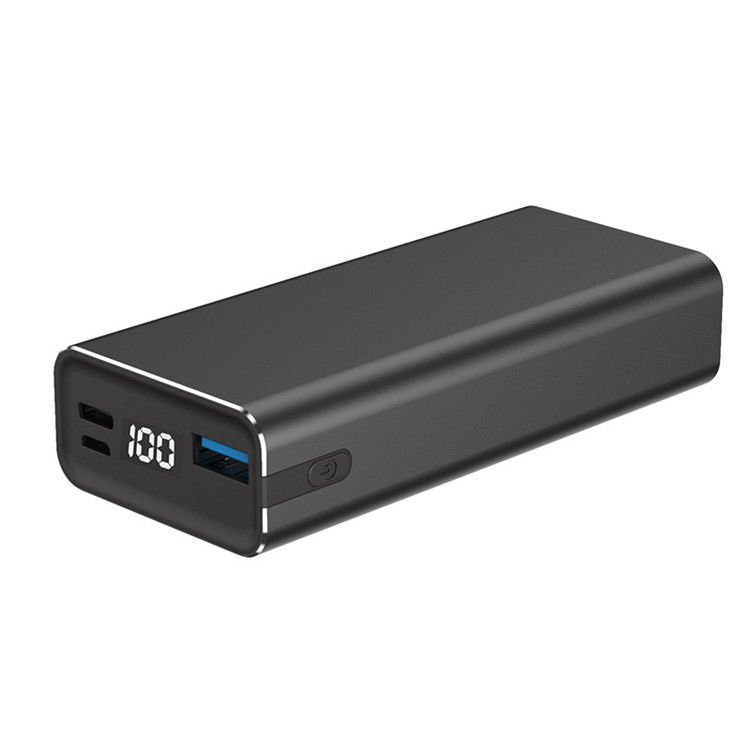 源头厂家充电宝21700单节电芯铝合金双向快充数显共享移动电源diy