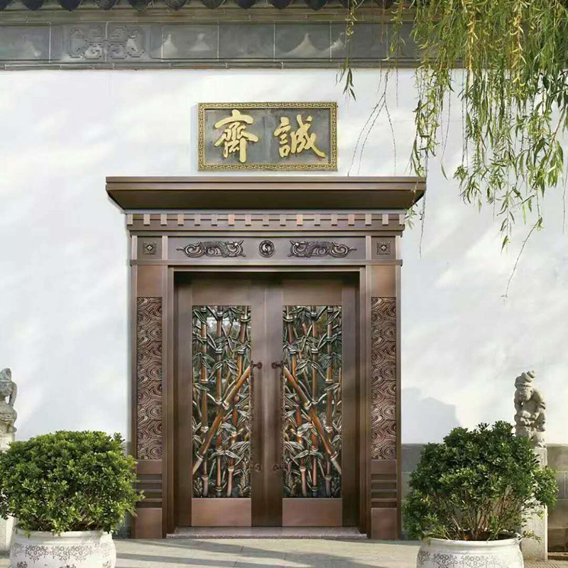 厂家定制铜门大门 多颜色新中式大门 推拉式赫鑫门业-报价-阿里巴巴