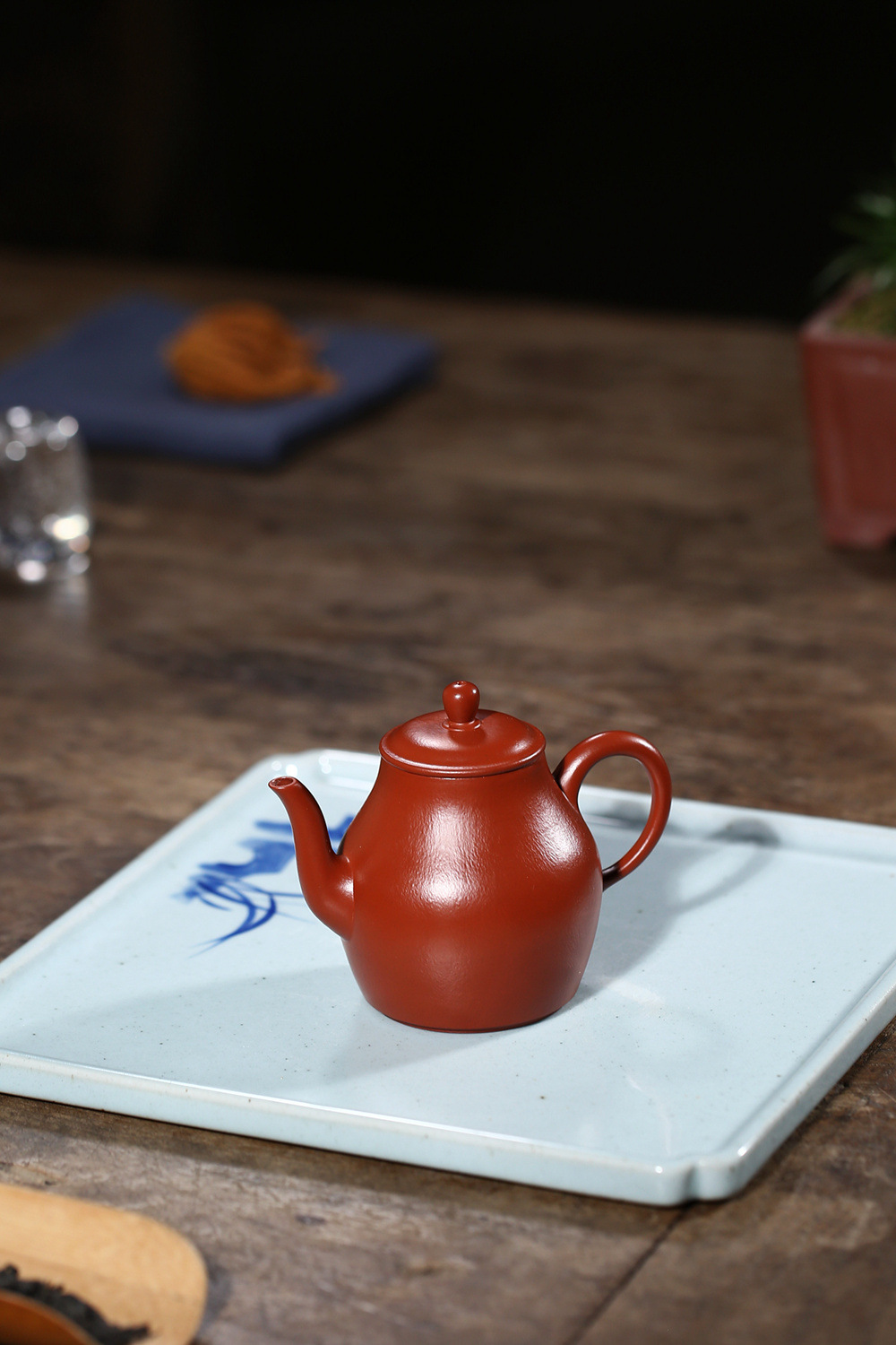 宜兴紫砂壶名家全手工古梨式泥料小煤窑朱泥容量190cc可一件代发