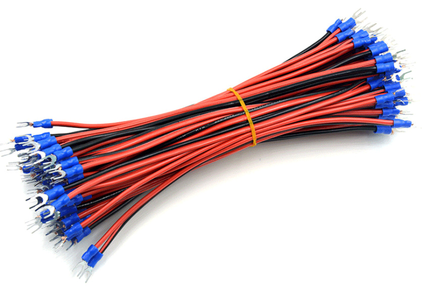 led显示屏控制卡电源线红黑色u型端子线纯铜耐高温电源线选择长度