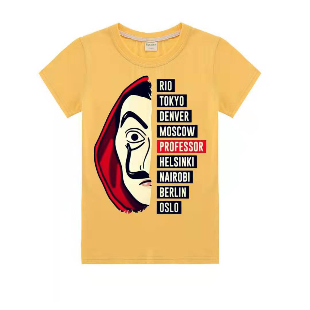 外贸爆款西班牙电视剧纸钞屋第四季 la casa de papel男女短袖t恤